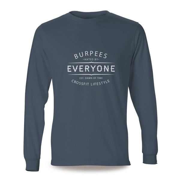 Burpees Hated By Everyone mens long sleeve crossfit shirt - light navy