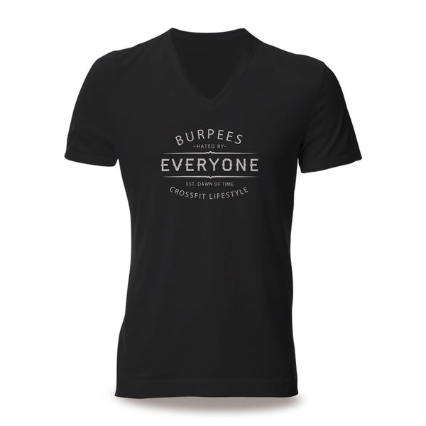 Black, burpees hated by everyone mens crosafit v-neck