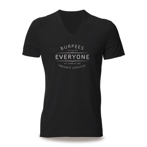 Black, burpees hated by everyone mens crosafit v-neck