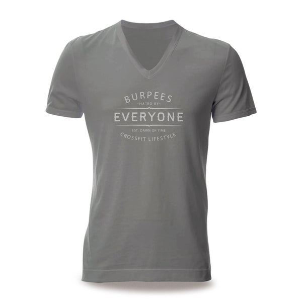 Heather Grey, burpees hated by everyone mens crosafit v-neck